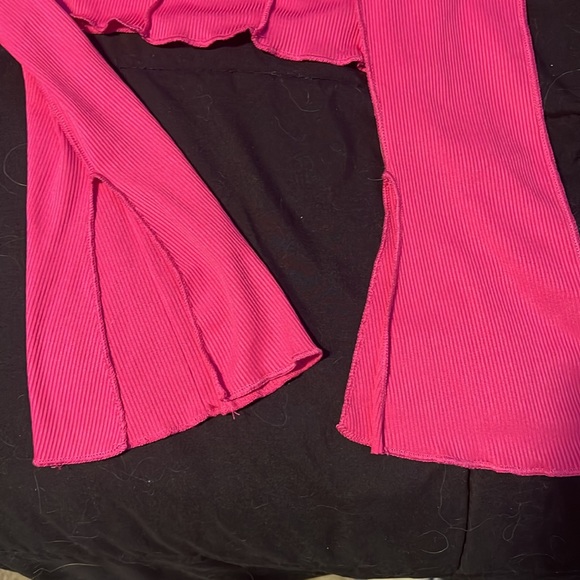 pink long sleeve crop top from shein size small - Picture 5 of 5